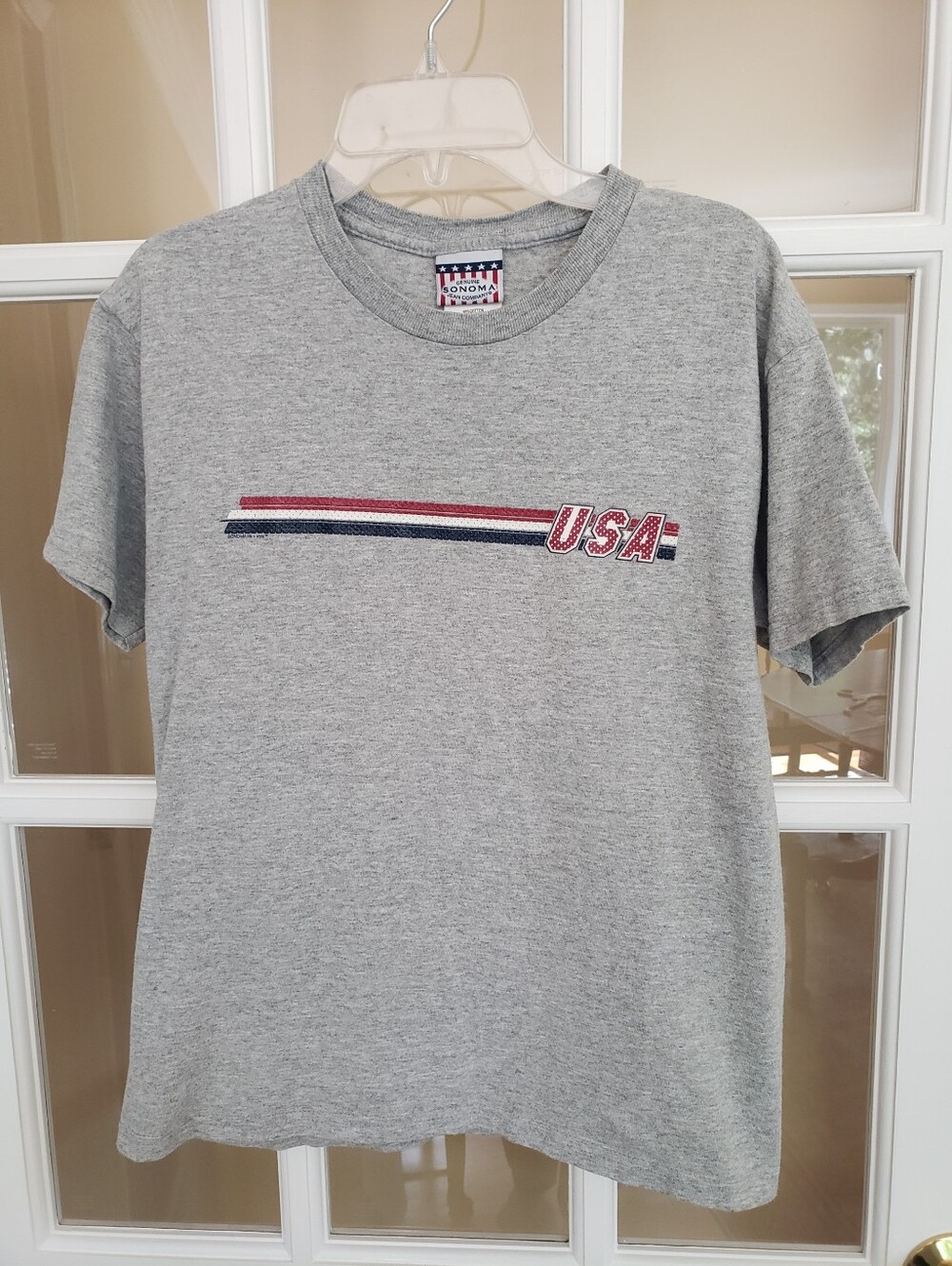 Gray USA Graphic Kid's T-Shirt by Sonama Size: YL